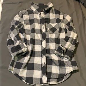 Girls black and white button up shirt size medium